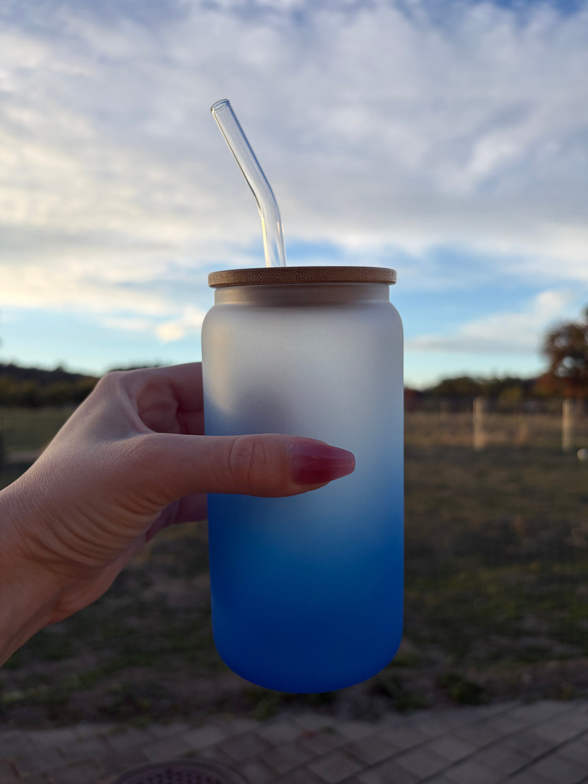 Zweifarbiges Glas Dunkelblau