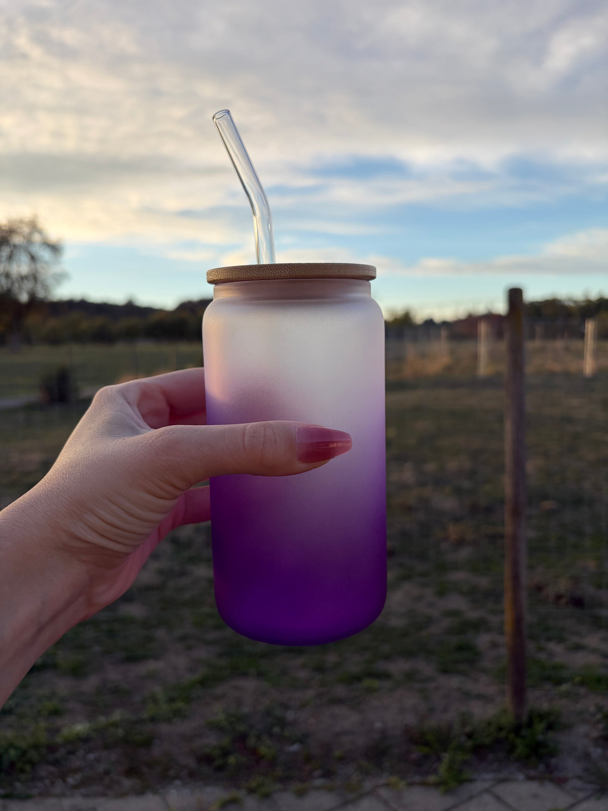 Zweifarbiges Glas Violett