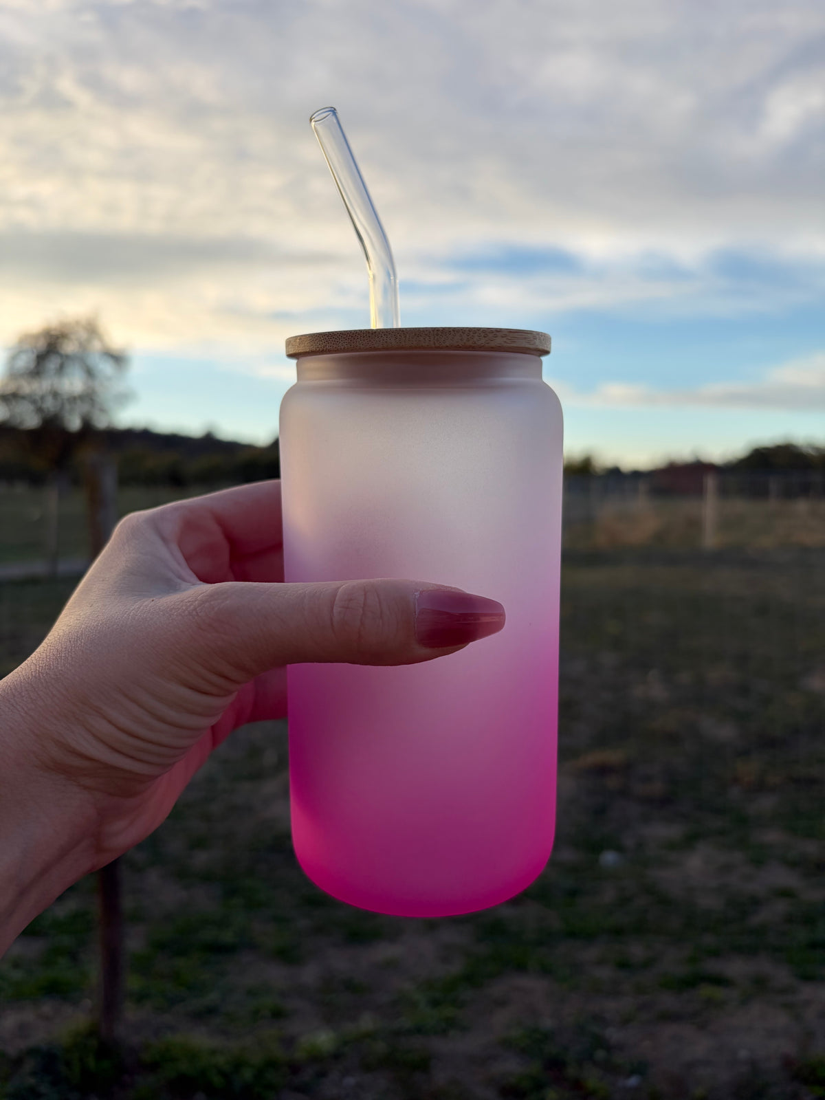 Zweifarbiges Glas Pink