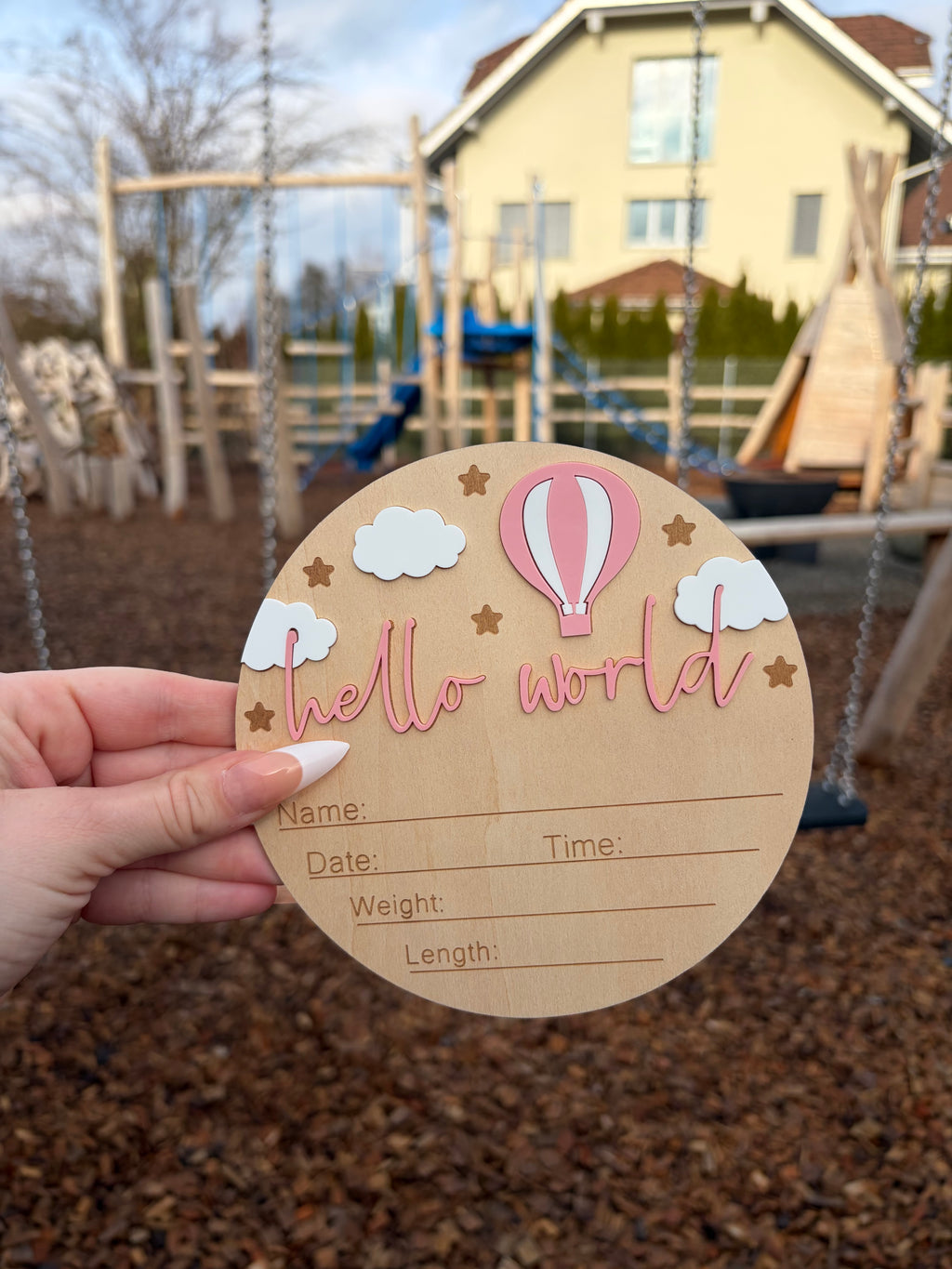 Hello world Schild