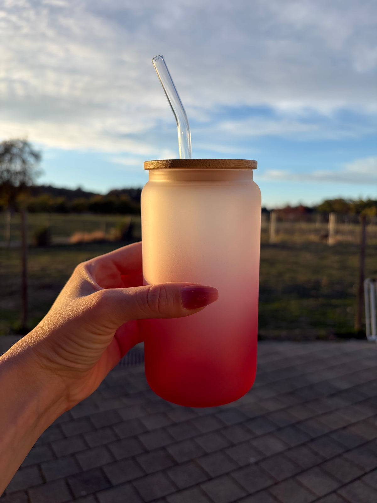 Zweifarbiges Glas Rot